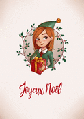 Joyeux Noël avec une petite fille joyeuse